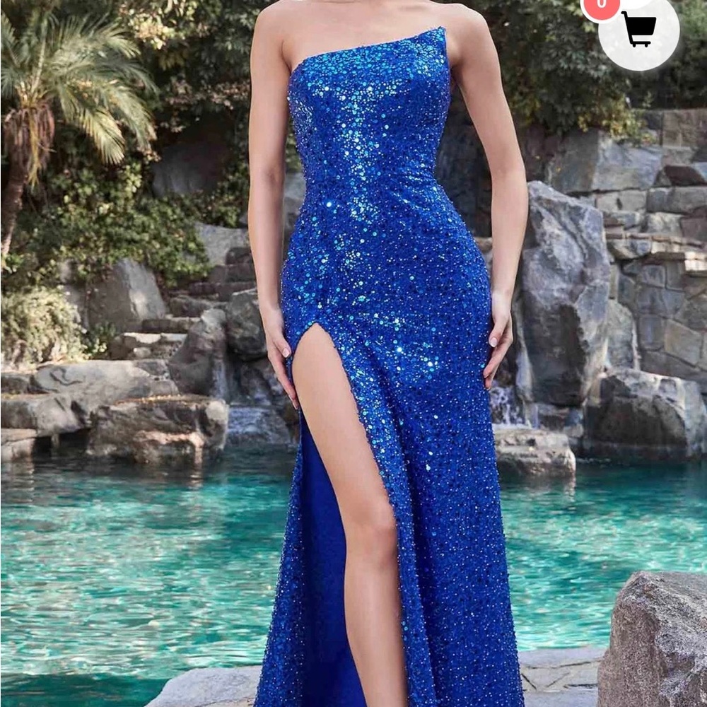 Blue Sequin Prom  Dress
